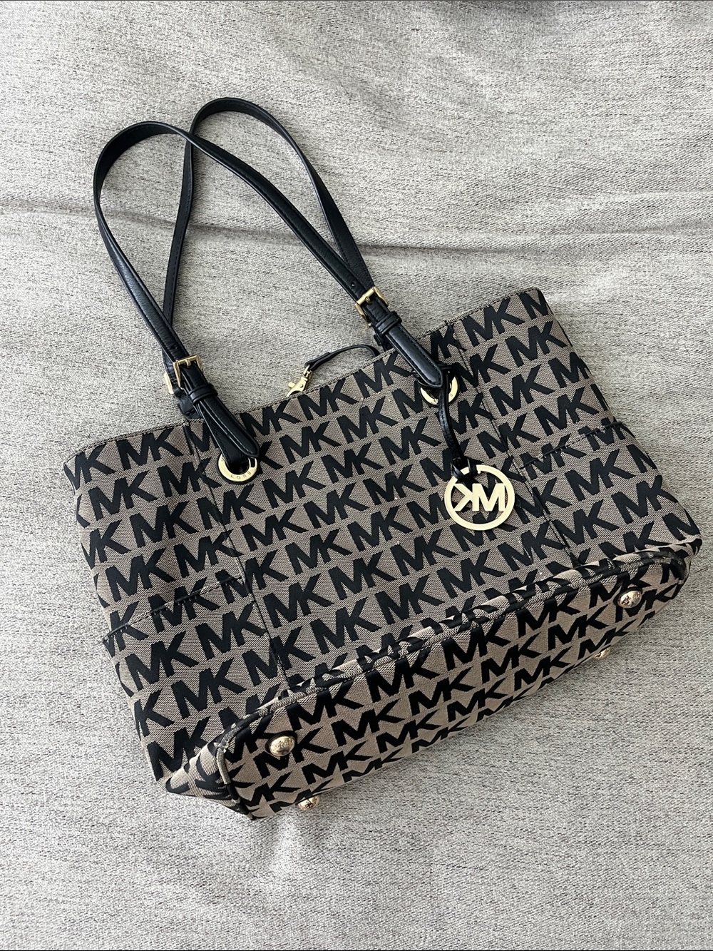 Michael Kors Black & Brown Signature MK Tote